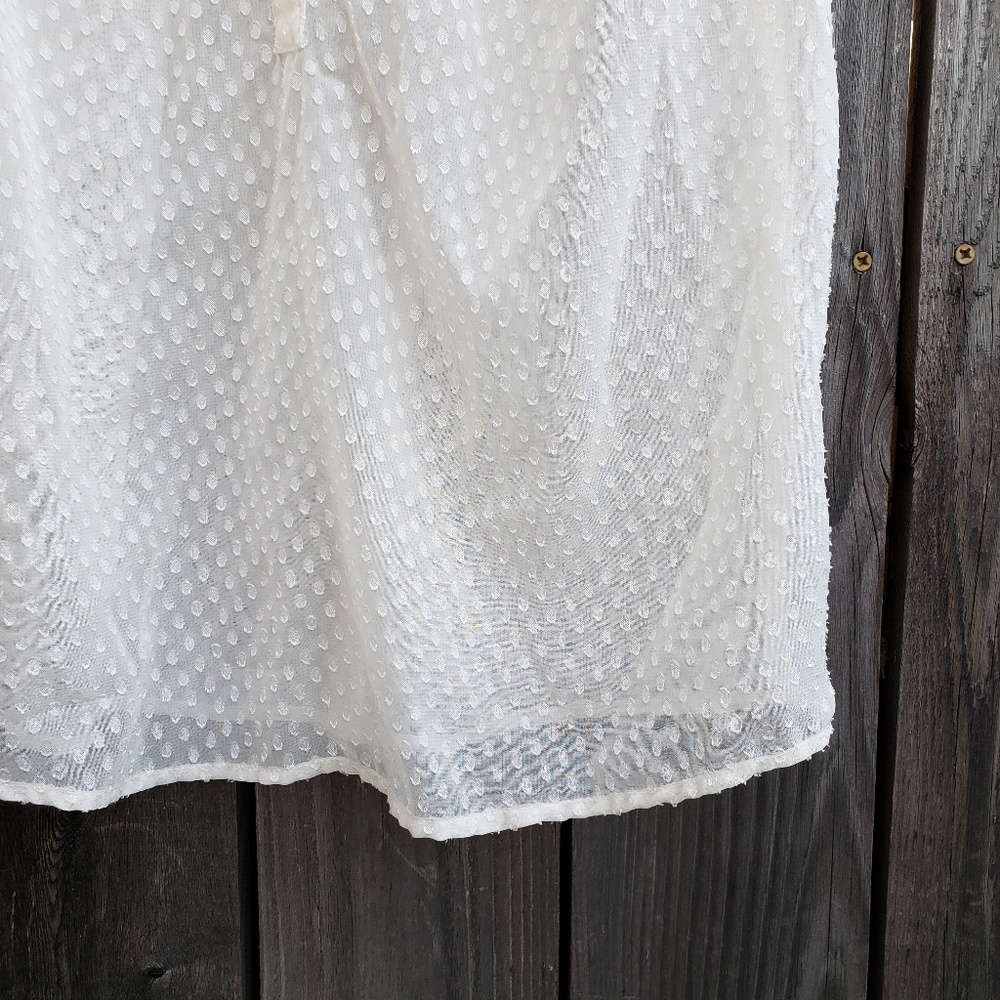 SOLD Stitch Fix Cream Embroidered Sheer Top - Picture 3 of 6